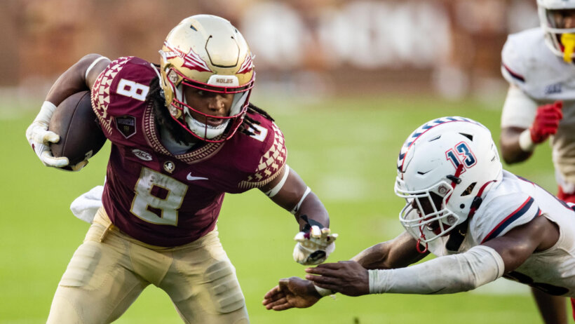 Treshaun Ward sheds a tackler