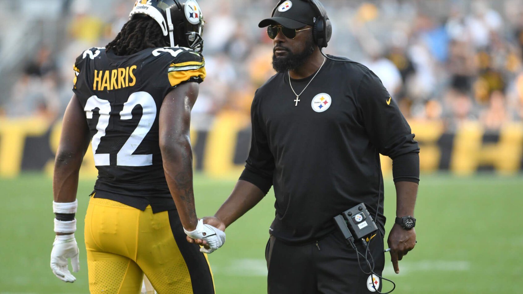 Mike Tomlin and Najee Harris