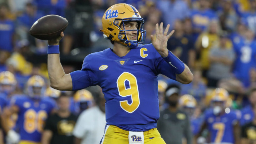 Pittsburgh Panthers quarterback Kedon Slovis passes the ball