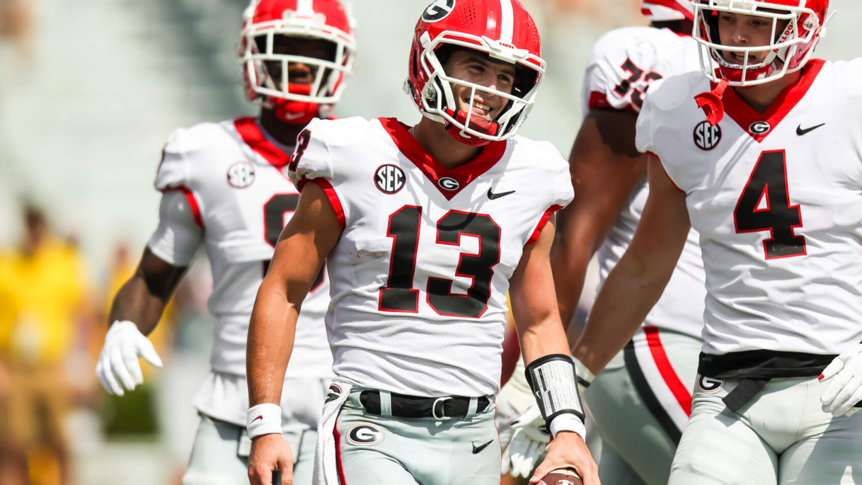Stetson Bennett celebrates a TD