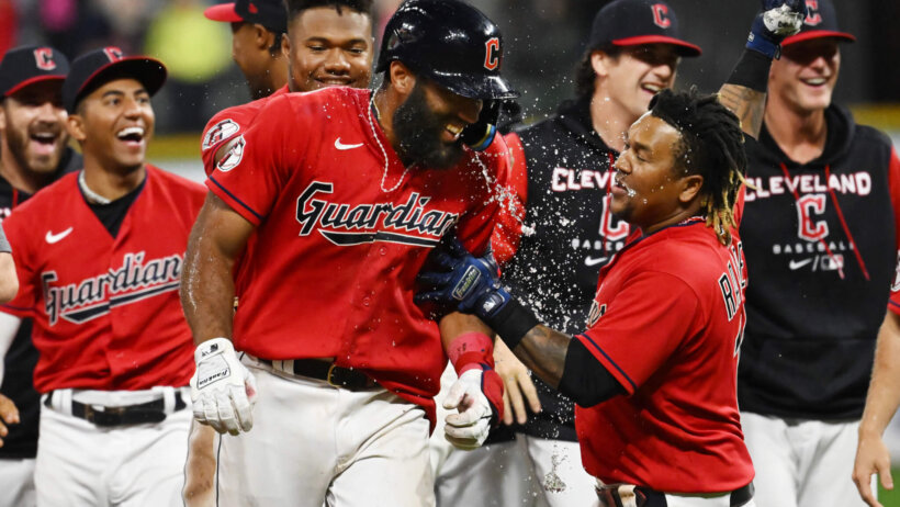 Guardians game winning celebration