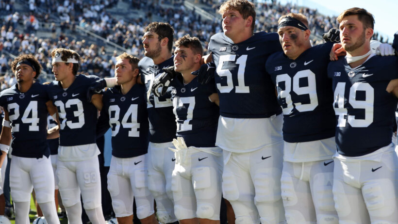 Penn State football during anthem