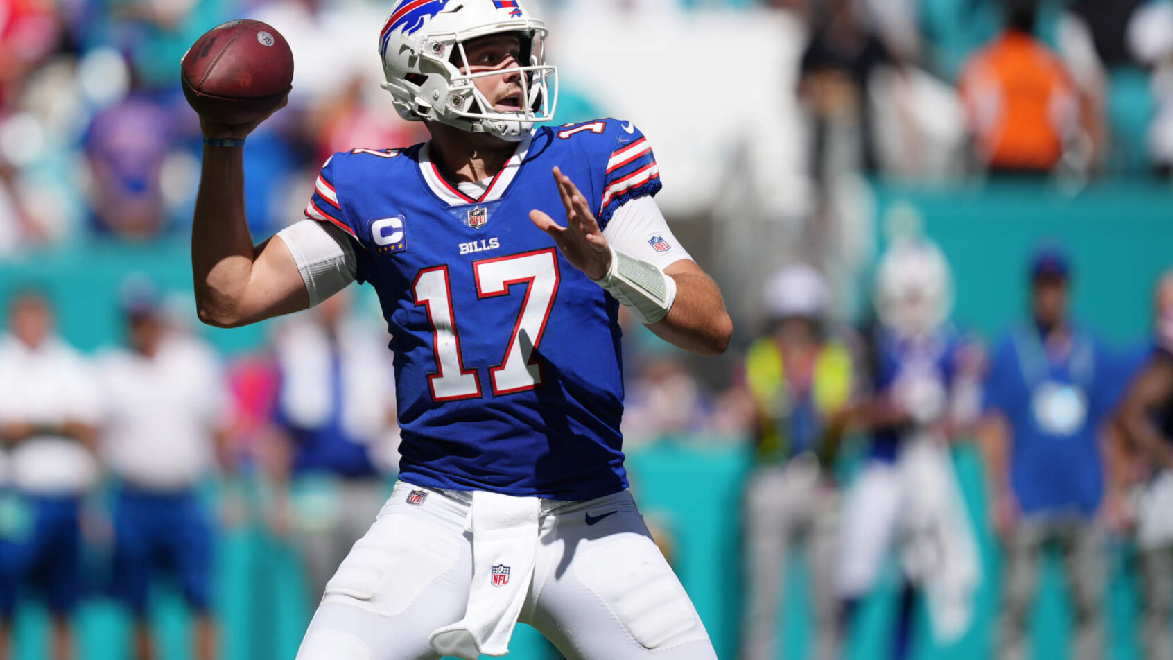 Josh Allen throwing pass