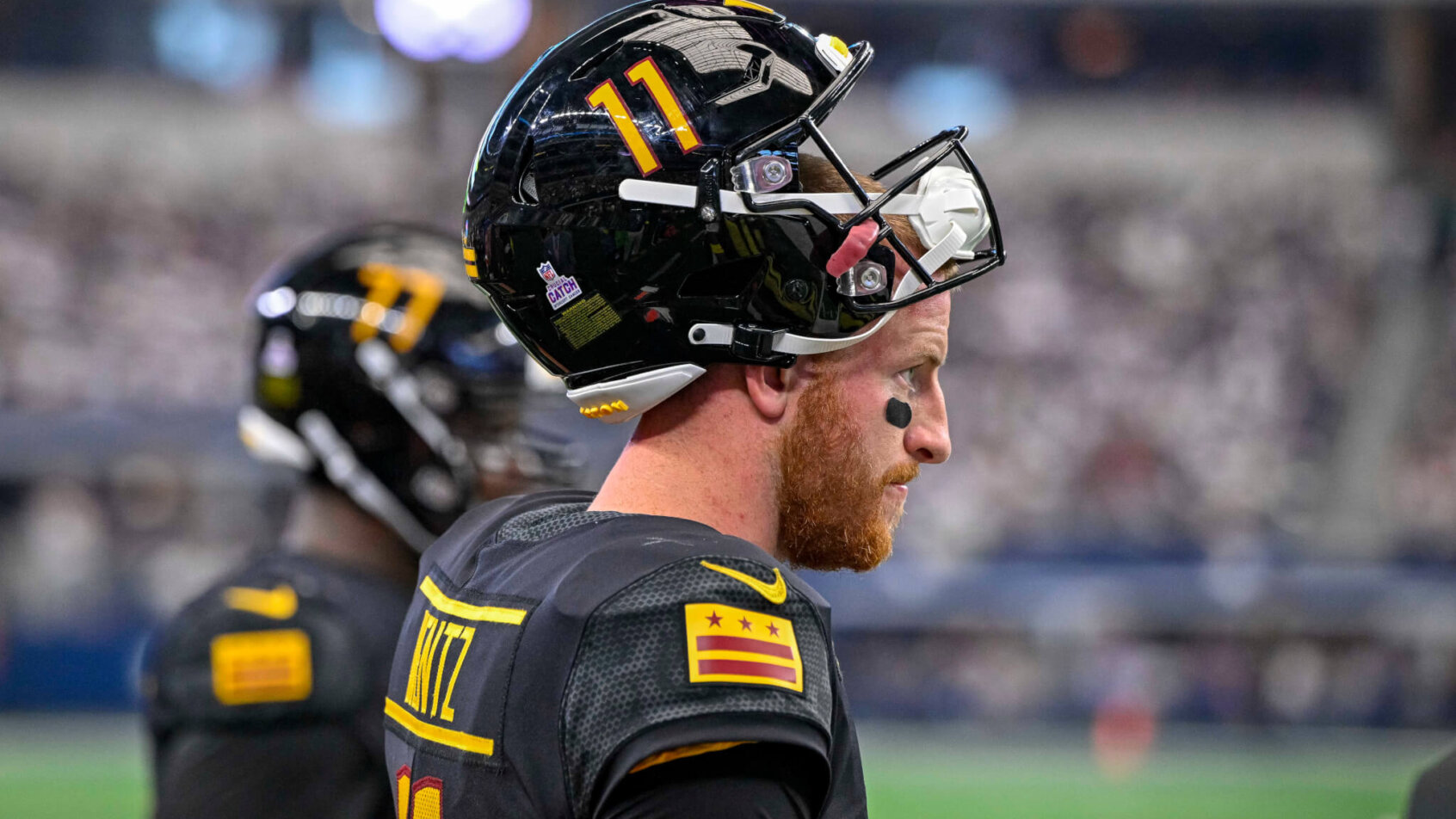 Carson Wentz dejected on the sidelines