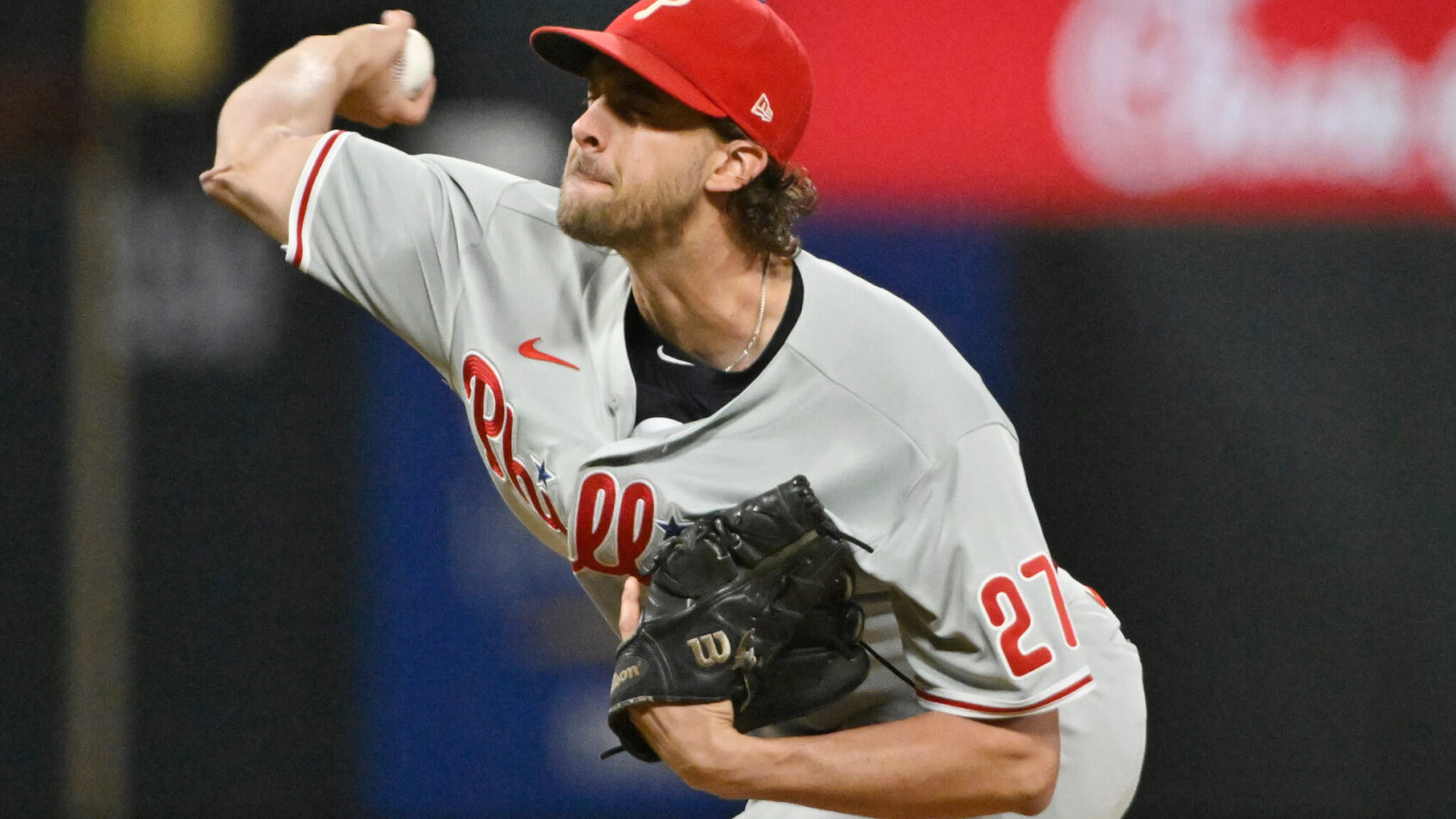 Aaron Nola delivers a pitch