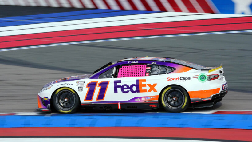 NASCAR Cup Series driver Denny Hamlin on the track