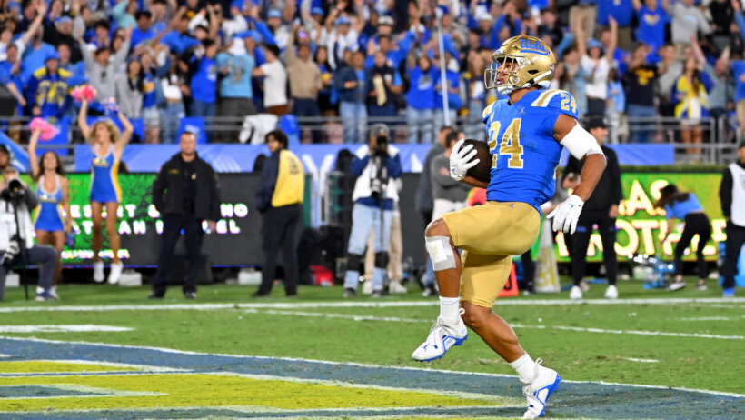 UCLA Bruins running back Zach Charbonnet runs into the end zone for a touchdown