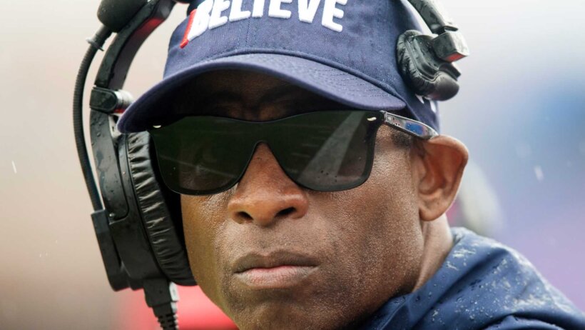 Jackson State head coach Deion Sanders watches the Tigers
