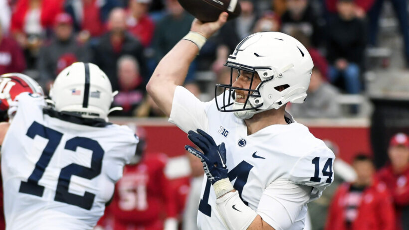 Penn State Nittany Lions quarterback Sean Clifford throws a pass
