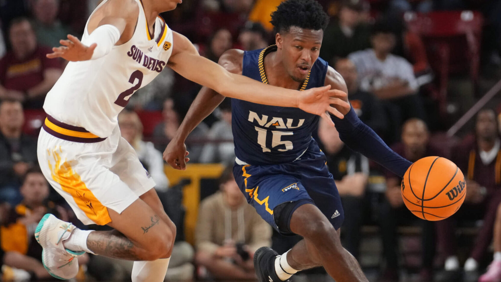 NAU Lumberjacks guard Jalen Cone runs back on defense