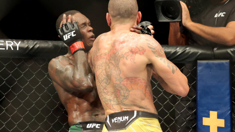 Israel Adesanya and Alex Pereira fighting in the UFC
