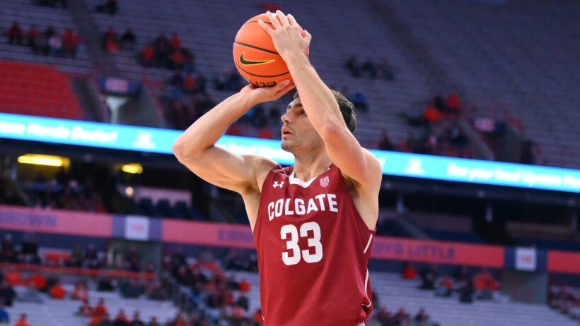 Colgate Raiders guard Oliver Lynch-Daniels shooting