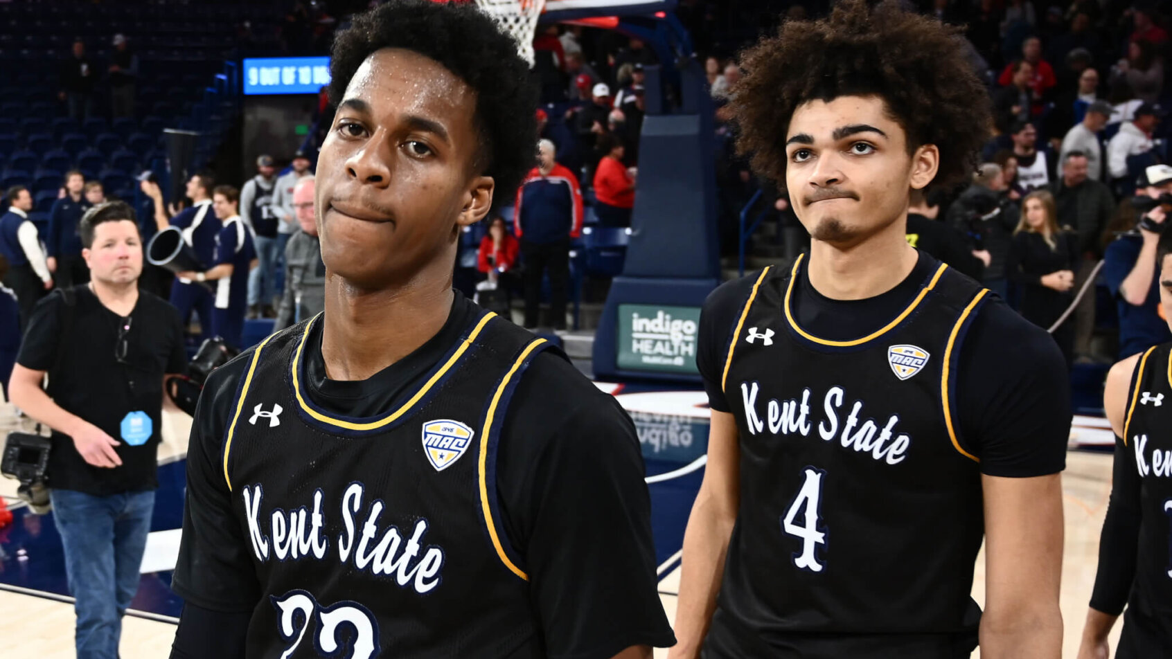 Kent State walks off the court following a loss to Gonzaga