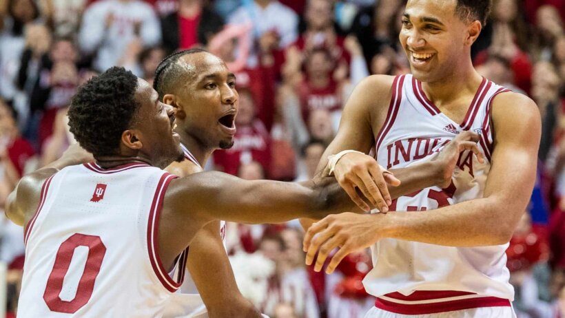 Indiana players celebrating