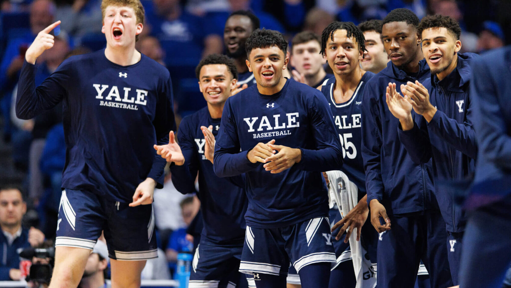 Ivy League favorites Yale Bulldogs celebrating