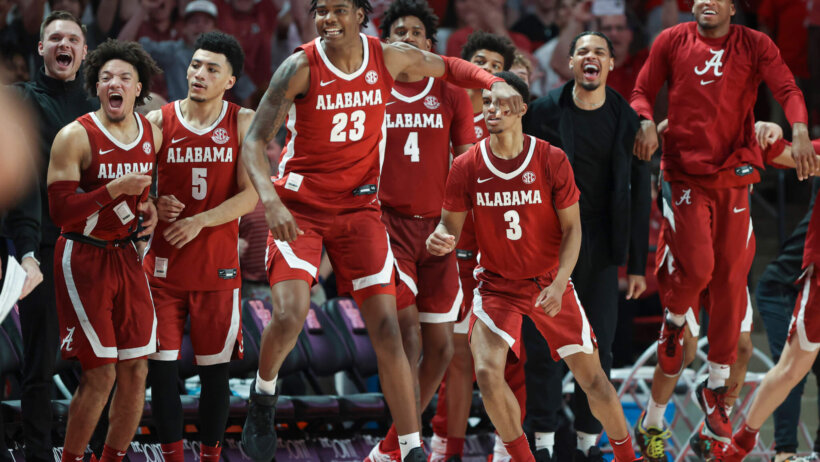 Alabama bench players excited