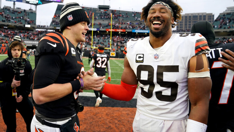Bengals QB Joe Burrow and Browns DE Myles Garrett