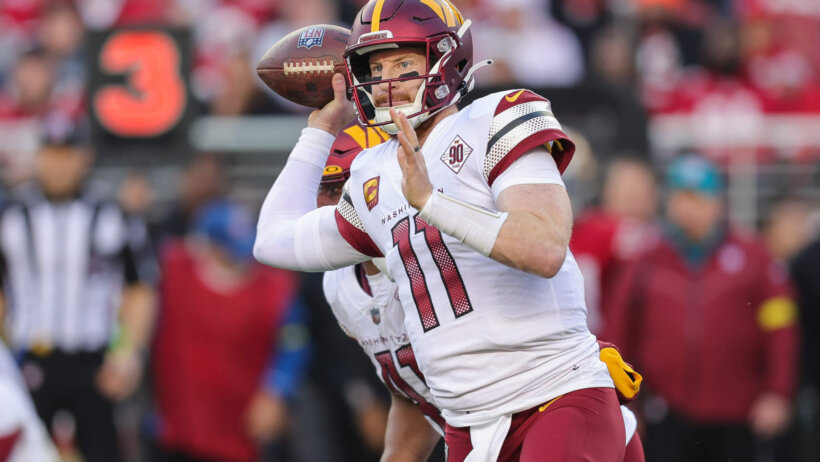 Washington Commanders quarterback Carson Wentz