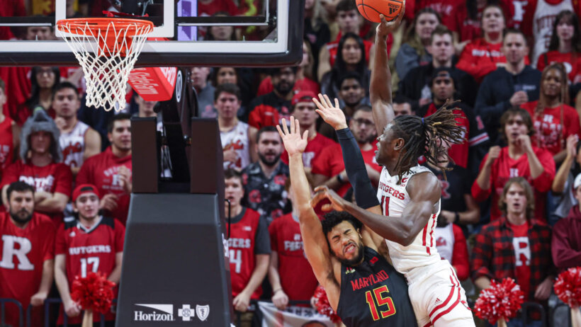 Clifford Omoruyi dunks; Rutgers Scarlet Knights