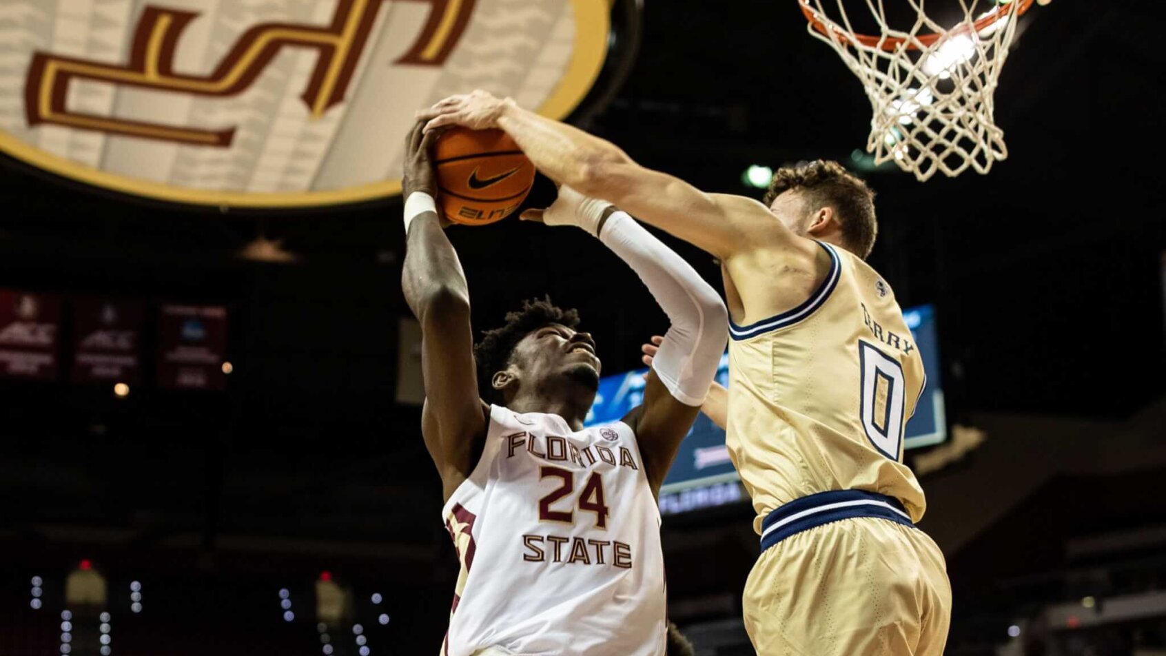 Lance Terry rejects the Florida State attempt at the rim