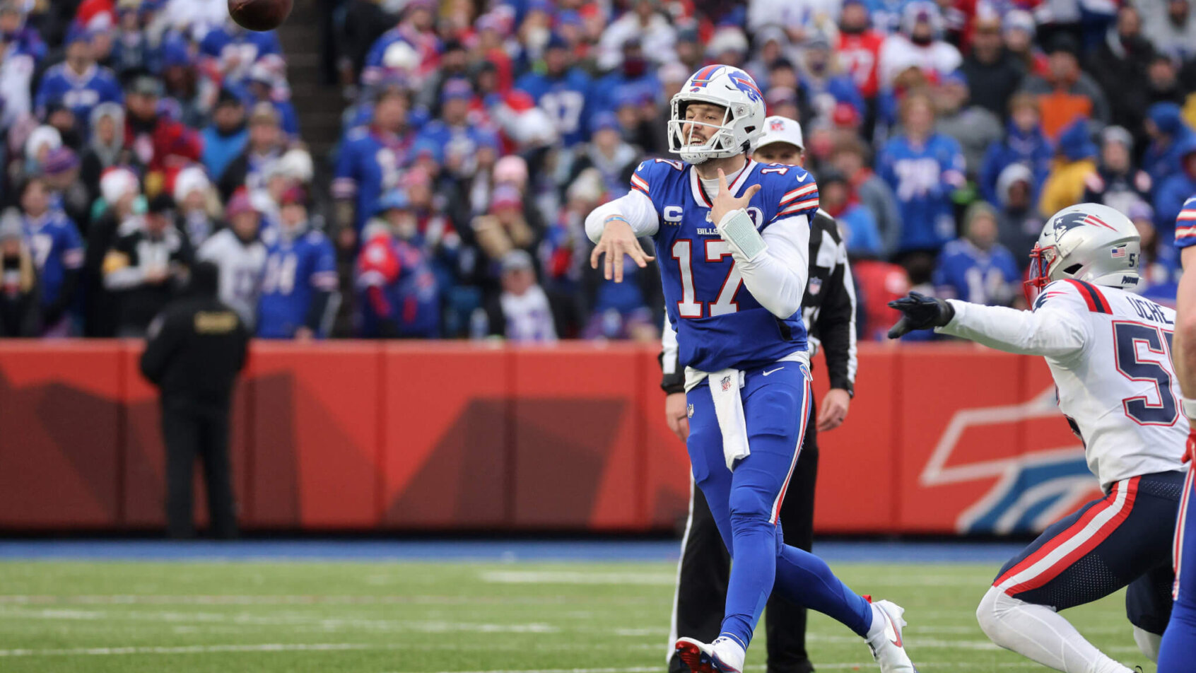 Josh Allen throws a pass