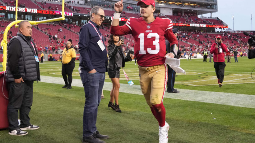 49ers QB Brock Purdy after a win