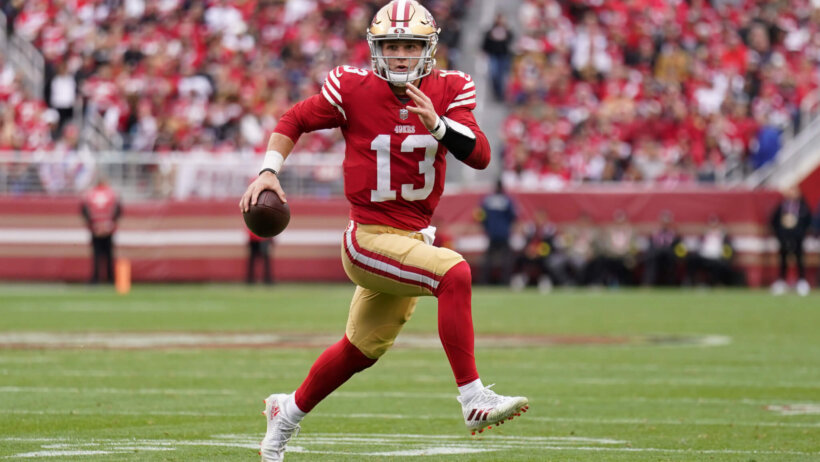 San Francisco 49ers QB Brock Purdy rolls out