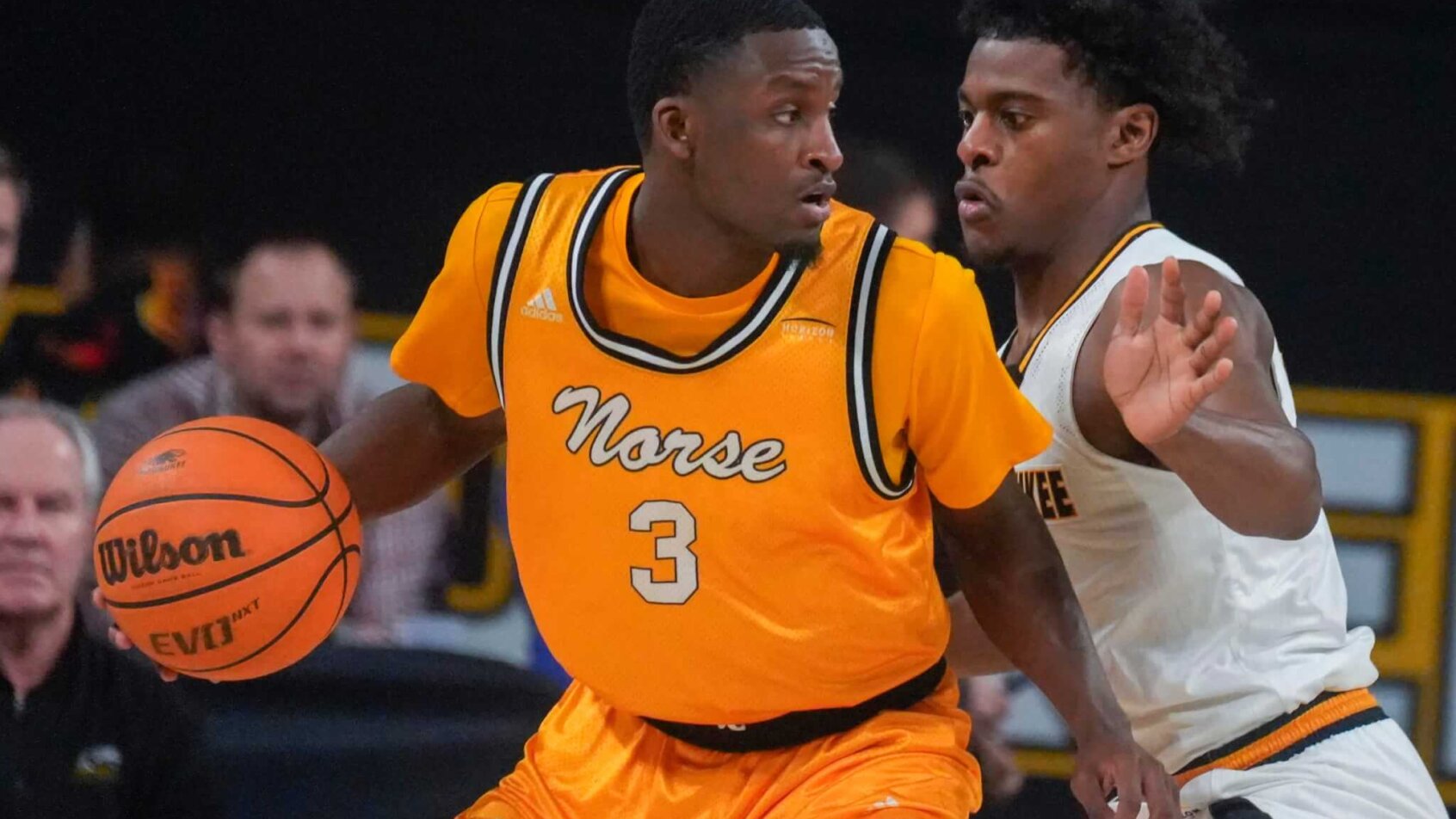 Marques Warrick backs down a defender