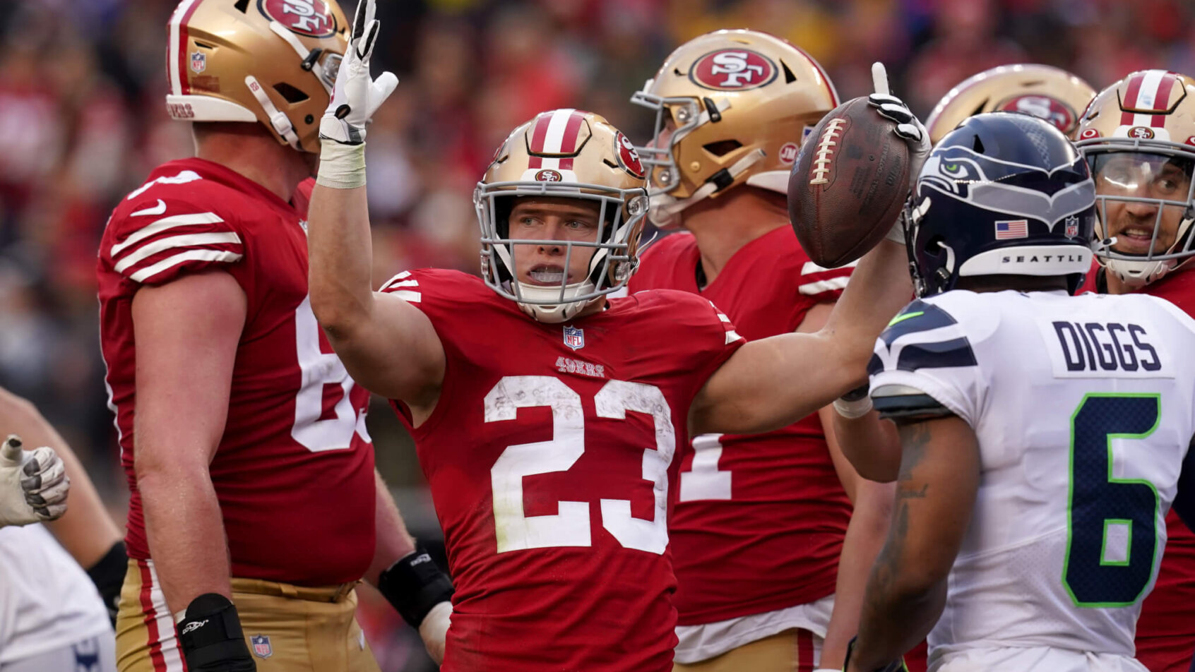 Christian McCaffrey signals TD vs the Seahawks