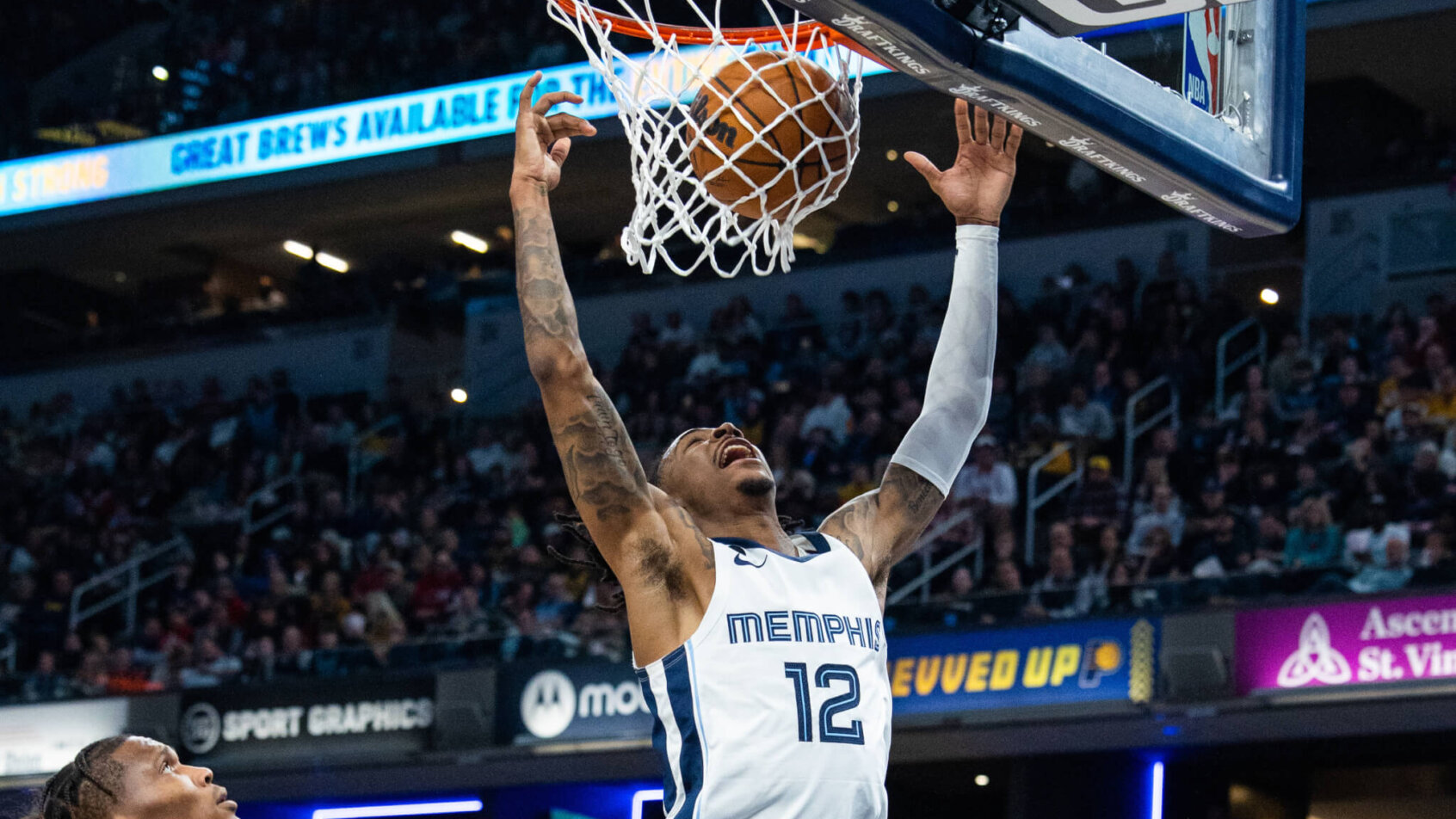 Ja Morant making a basket