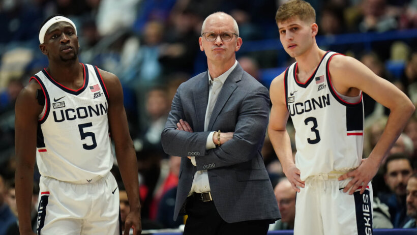 Dan Hurley, Hassan Diarra and Joey Calcaterra talk; U-Conn Huskies