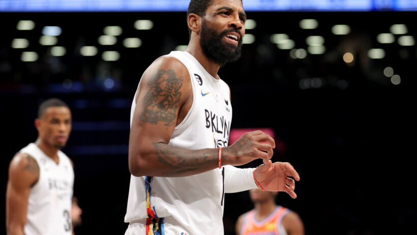 Kyrie Irving disagrees with a call versus the Thunder