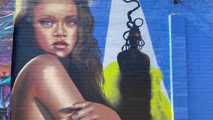 Tato Caraveo painted Rihanna on the exterior of Trill