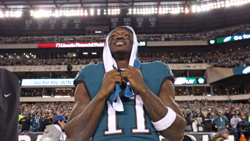 Eagles WR AJ Brown smiling