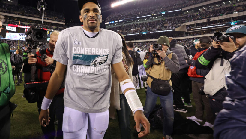 Philadelphia Eagles QB Jalen Hurts after winning the NFC Championship Game