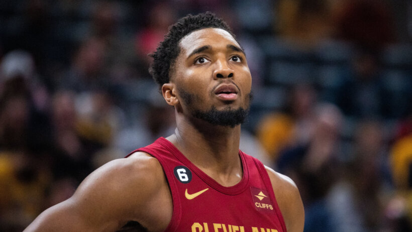 Donovan Mitchell MCU during a stoppage in play