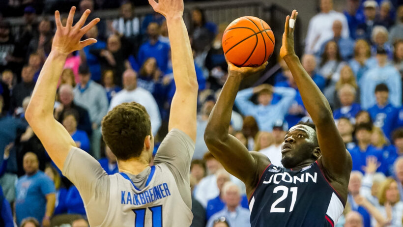 Adama Sanogo gets a shot off versus Creighton