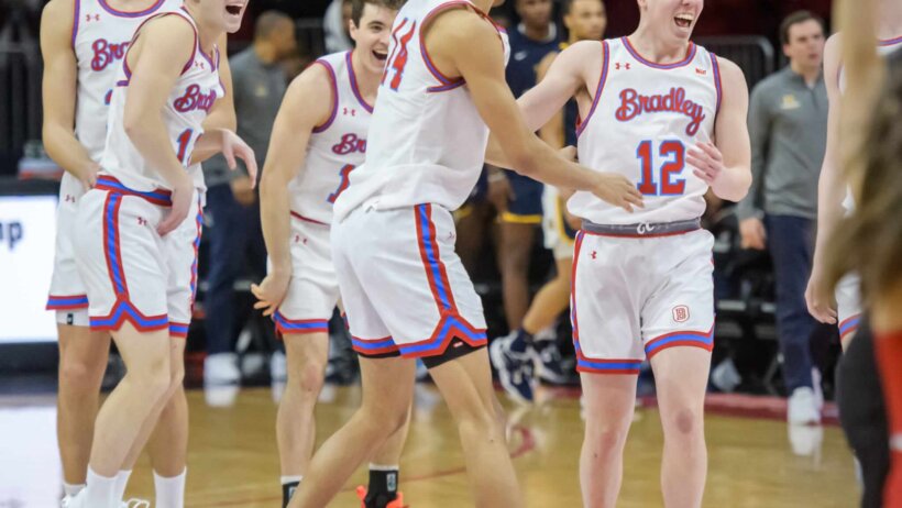 Bradley Braves celebrate a win