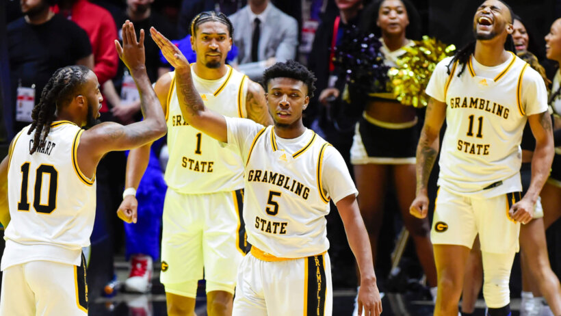 Grambling State players celebrating