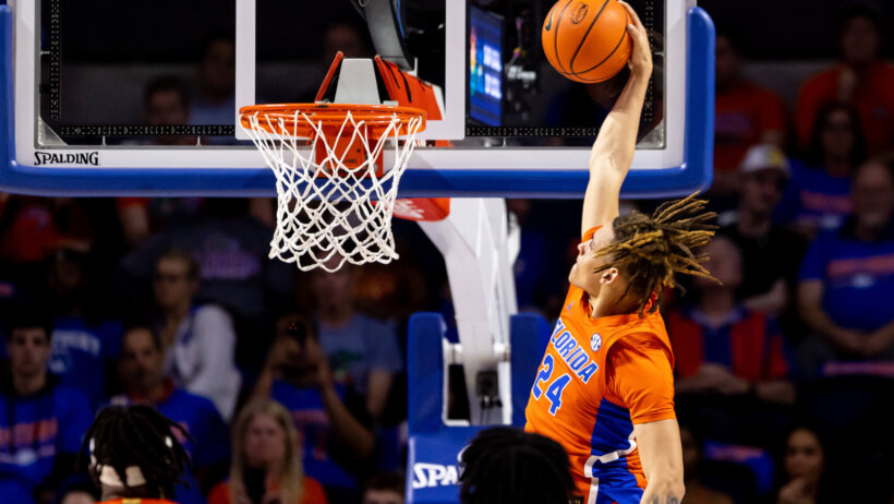 Riley Kugel soars for a slam dunk