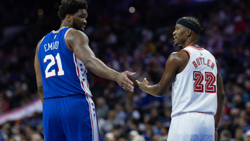 76ers Joel Embiid and Heat Jimmy Butler