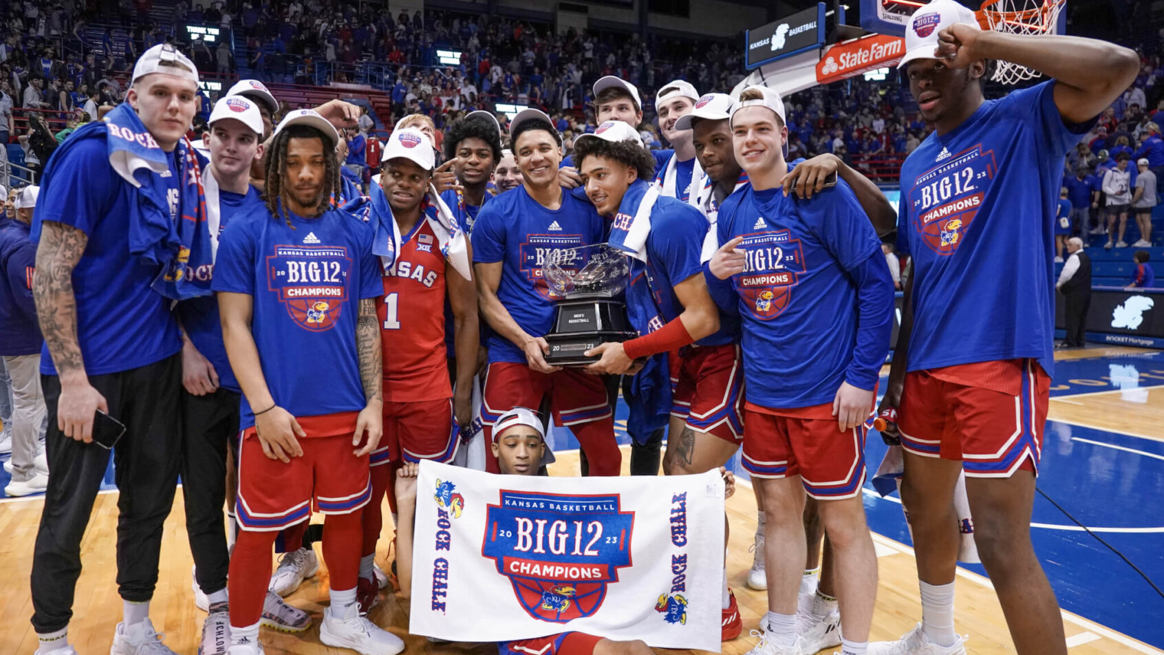 Kansas celebrating Big 12 regular-season title