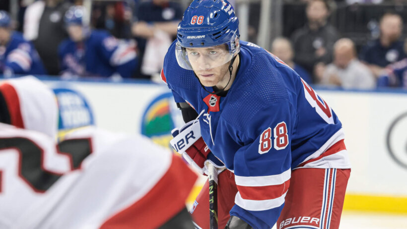 Patrick Kane making his Rangers debut