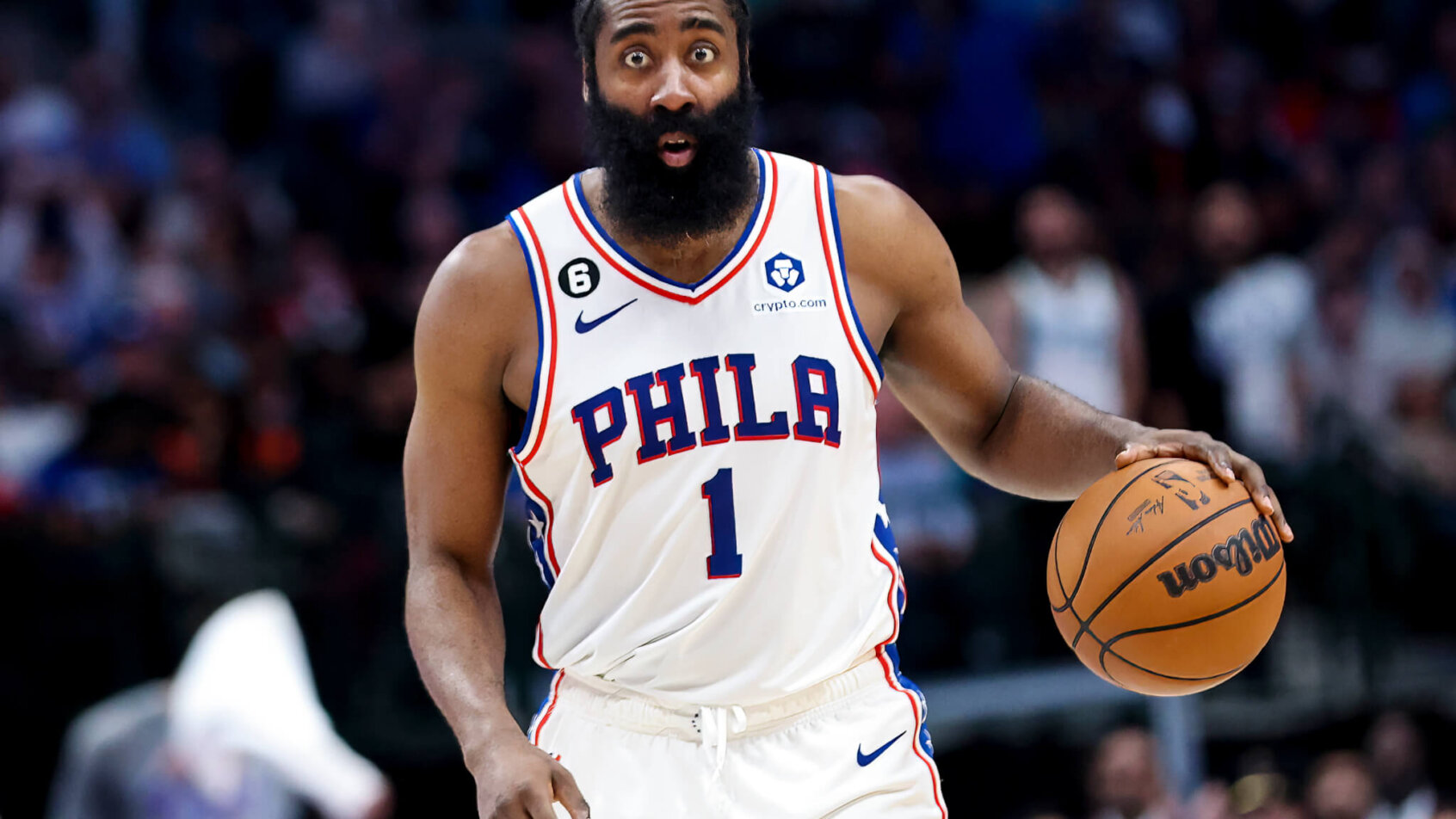 James Harden eyes bulging