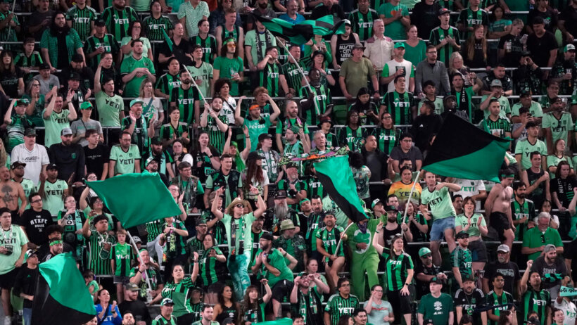 Austin FC fans celebrate.