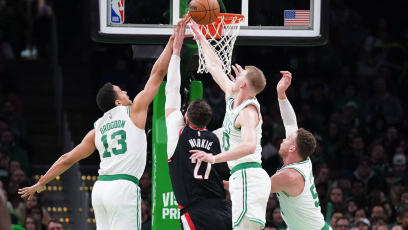 Boston Celtics playing the Portland Trail Blazers