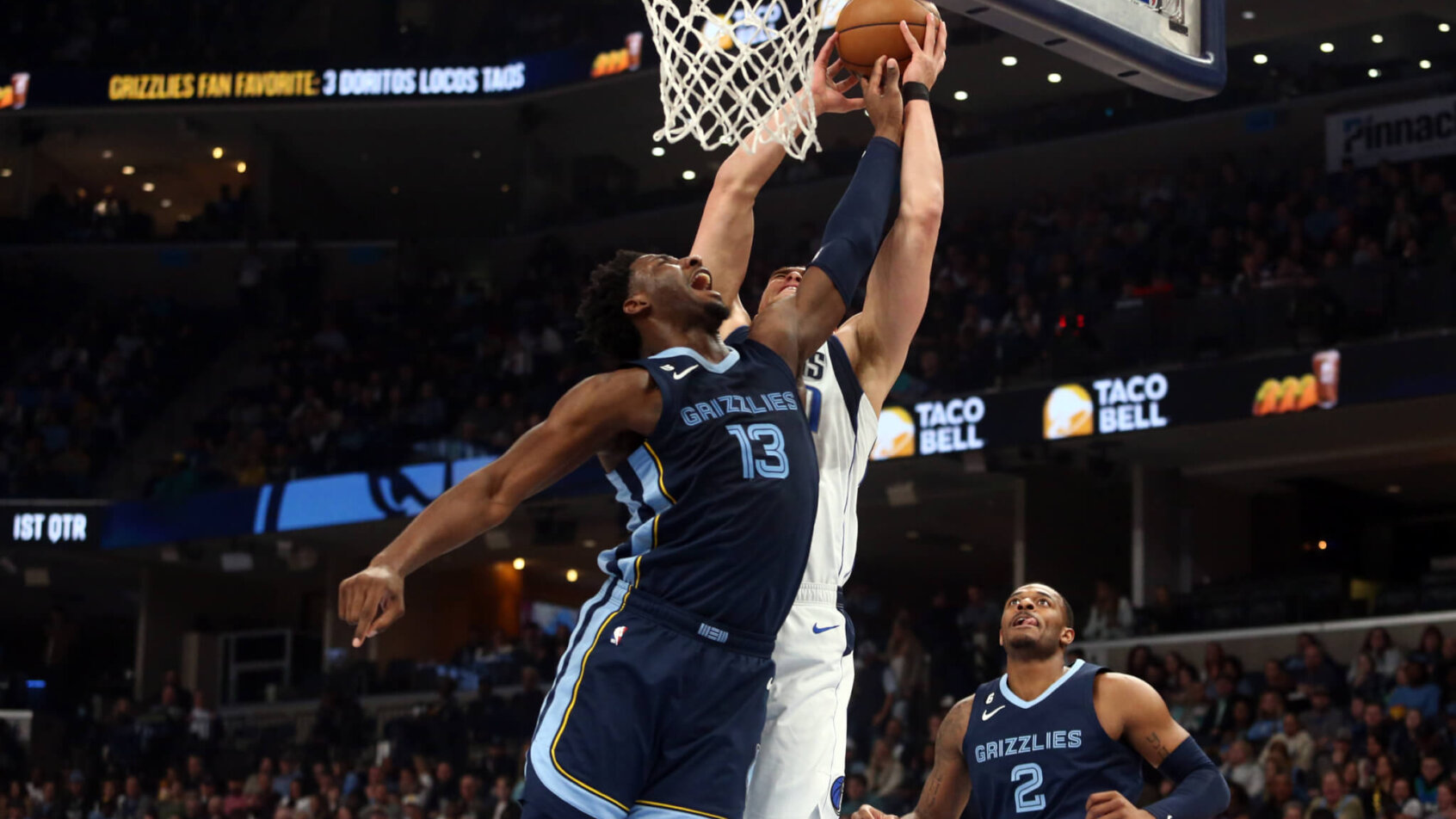 Memphis Grizzlies forward Jaren Jackson Jr reaching for the ball