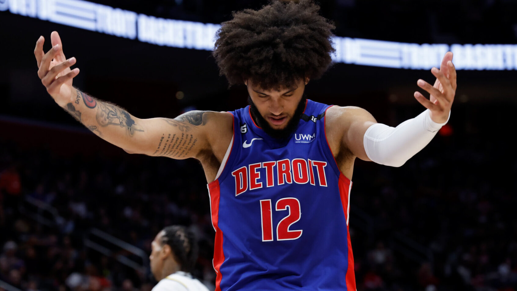 Isaiah Livers celebrates after a bucket