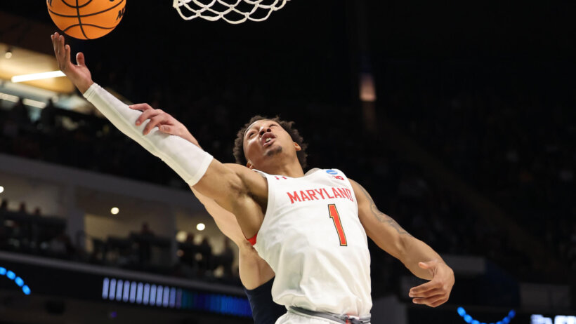 Jahmir Young skies for a lay-up