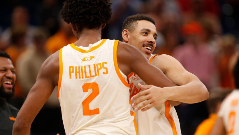 Tennessee basketball players during March Madness.